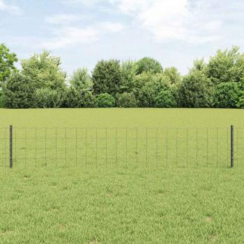 ARDEBO.de - Gartenzaunset Set von 3 Grau PVC-beschichteter Stahl 50 x 0,4 m