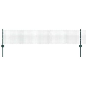Schweißdrahtzaun mit 5 U-Pfosten Grün 0.4x10 m Stahl