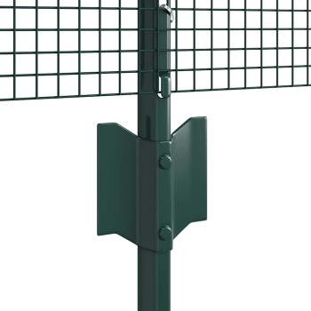 Schweißdrahtzaun mit 5 U-Pfosten Grün 0.4x10 m Stahl