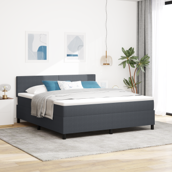 Boxspringbett mit Matratze Dunkelgrau Super King Cordstoff