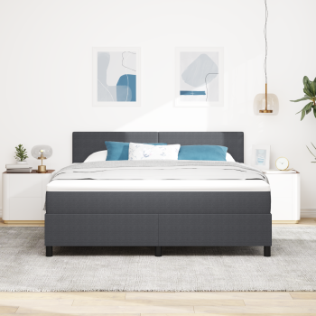Boxspringbett mit Matratze Dunkelgrau Super King Cordstoff