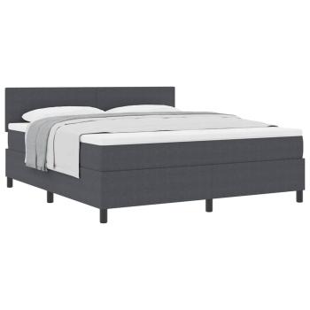 Boxspringbett mit Matratze Dunkelgrau Super King Cordstoff