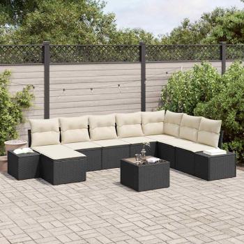 ARDEBO.de - 8-teiliges Garten Sofa Set mit Kissen braunes Poly Rattan