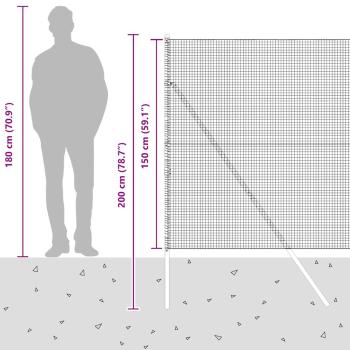 Schweißdrahtzaun mit 13 Pfosten Grün 1,5x25 m Stahl
