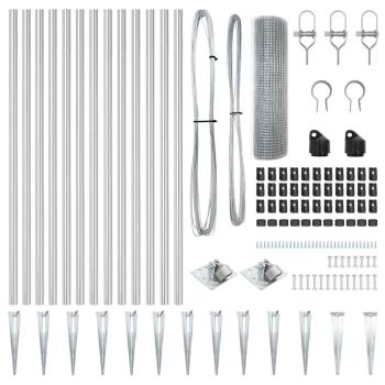 Zaunpfahlset Set aus 2 Verzinkter Stahl 25 x 1 m Robust