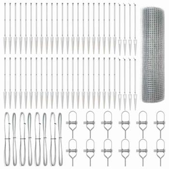 Gewebter Drahtzaun mit 13 Spike-Posts 0.8x100 m Verzinkter Stahl