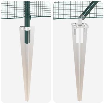 Grüner Stahldrahtzaun mit 7 Spike-Posts 0,4 x 10 m