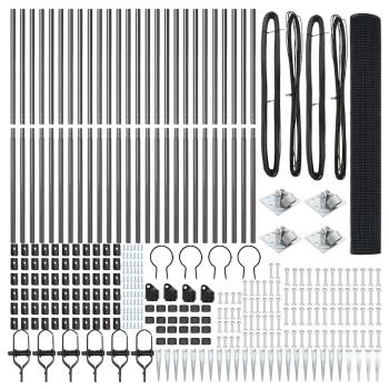 Geschweißter Drahtzaun mit 13 Spike-Pfosten Grau 1,4x50 m Stahl