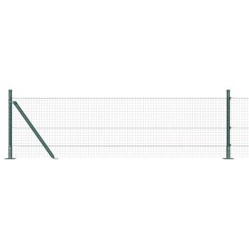 Geschweißter Drahtzaun mit 13 Flanschpfosten Grün 0.4x50 m Stahl
