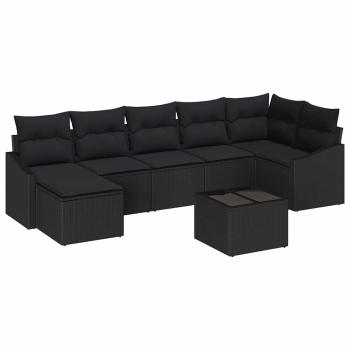 Garten-Sofa-Set 8 Stk. Schwarz Poly-Rattan