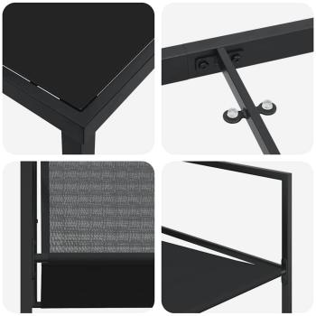 9-teiliges Garten Essset Schwarz Textilene und Stahl