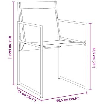9-teiliges Garten Essset Schwarz Textilene und Stahl