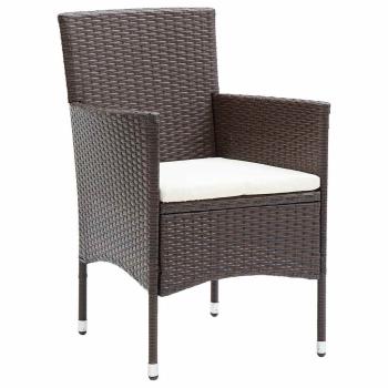 3-teiliges Garten Esszimmer Set Braun Poly-Rattan