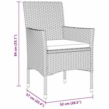 3-teiliges Garten Esszimmer Set Braun Poly-Rattan
