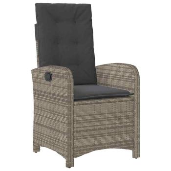 Garten Essgruppe mit Kissen 7 pcs Grau Poly-Rattan