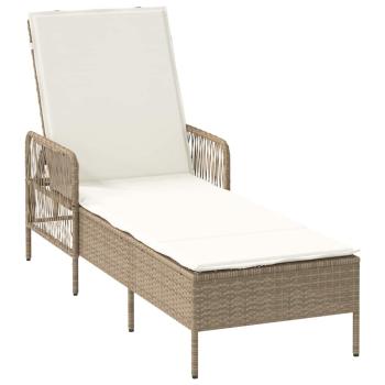 Sonnenliegen-Set Set von 3 Beige und Cremeweiß PE Rattan, Metall