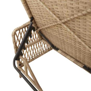 Sonnenliegen-Set Set von 3 Beige und Cremeweiß PE Rattan, Metall