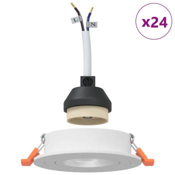 Einbau-Spots 24 Stk Rund GU10 Weiß Ø91 mm