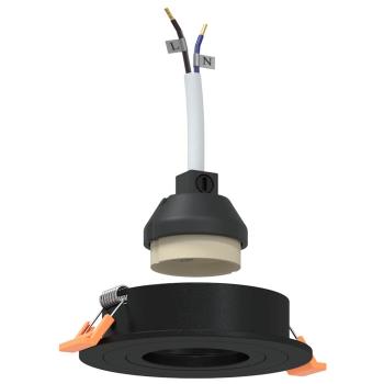 Einbauspotlights 6 Stück Rund GU10 Schwarz Ø91 mm