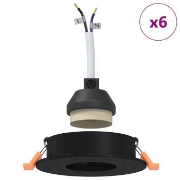 Einbauspotlights 6 Stück Rund GU10 Schwarz Ø91 mm