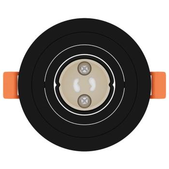 Einbauspotlights 6 Stück Rund GU10 Schwarz Ø91 mm