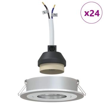 Einbau-Spotlights 24 Stück Rund GU10 Silber Ø91 mm