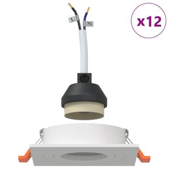 Eingebaute Strahler 12 Stück Quadratisch GU10 Weiß 91x91 mm