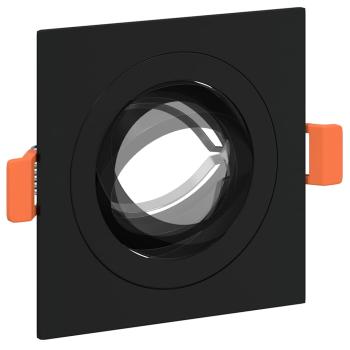 Einbau-Spotlights 6 Stück Quadratisch GU10 Schwarz 91x91 mm