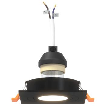 Einbau-Spotlights 6 Stück Quadratisch GU10 Schwarz 91x91 mm