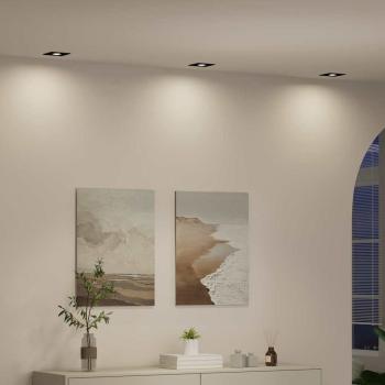 ARDEBO.de - Einbau-Spotlights 12 Stück Quadratisch GU10 Schwarz 91x91 mm