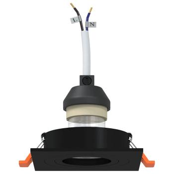 Einbau-Spotlights 12 Stück Quadratisch GU10 Schwarz 91x91 mm