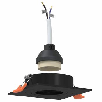Einbau-Spotlights 24 Stück Quadratisch GU10 Schwarz 91x91 mm