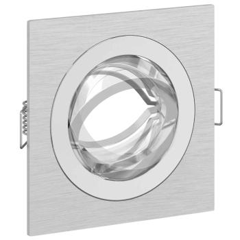 Einbau-Spotlights 6 Stück Quadratisch GU10 Silber 91x91 mm