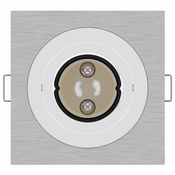 Einbau-Spotlights 6 Stück Quadratisch GU10 Silber 91x91 mm