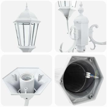 Gartenlaterne Weiß Aluminium 61 x 53 x 235 cm