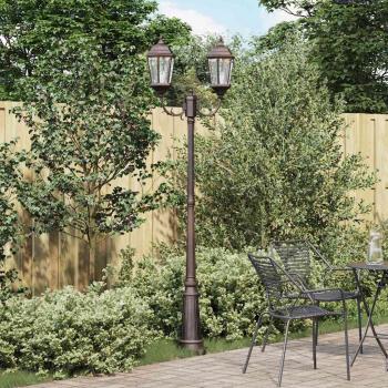 ARDEBO.de - Gartenlichtmast Bronze Aluminium 68 x 20 x 235 cm Gartenlichtmast
