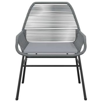 9-tlg. Garten-Essgruppe mit Kissen Grau Poly Rattan Glas
