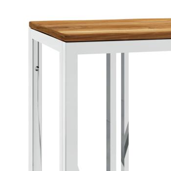 Konsolentisch Silbern Edelstahl und Massivholz Akazie