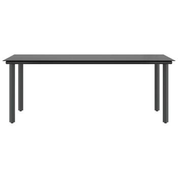 7-tlg. Garten-Essgruppe mit Kissen Schwarz Poly Rattan Glas