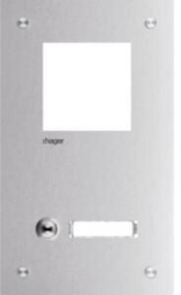 ARDEBO.de Hager RTQ101X Frontplatte intercom mono, 1 Taste + Namensschild, 255x150x32mm, Edelstahl