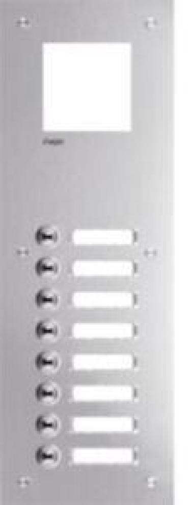 ARDEBO.de Hager RTQ108X Frontplatte intercom mono, 8 Tasten + Namensschild, 435x150x32mm, Edelstahl