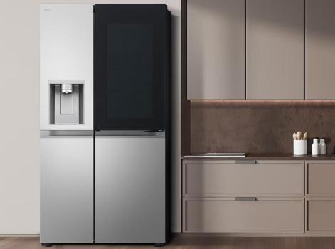 LG GSXE81PYBD Side-by-Side Kombination, 91,3 cm breit, 628 L, Eis-, Crushed Ice- und Wasserspender, WLAN, Prime silver