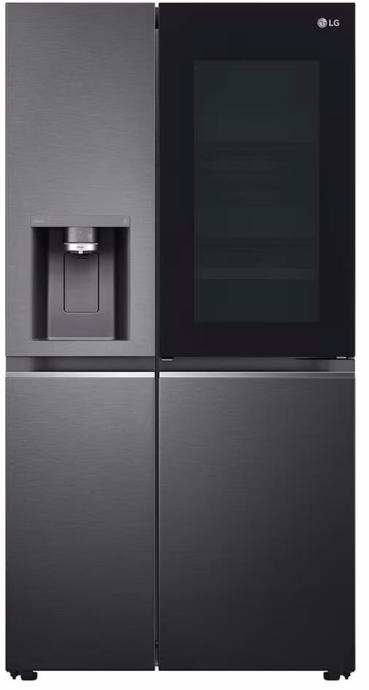 ARDEBO.de LG GSXE81EVBD Stand Side-by-Side Kombination, 91,3 cm breit, 628 L, Eis-, Crushed Ice- und Wasserspender, WLAN, InstaView, Essence Black Steel