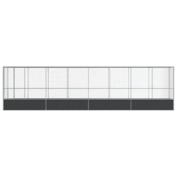 Voliere mit Erweiterung Silbern 834,5x107x212 cm Stahl