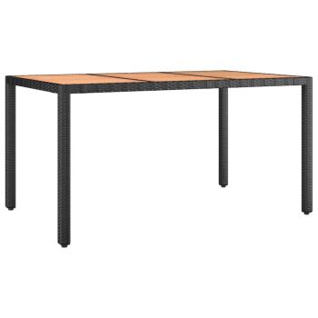 7-tlg. Garten-Essgruppe mit Kissen Schwarz Poly Rattan