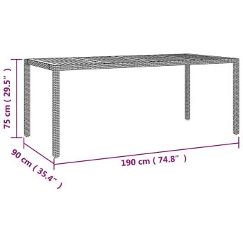 9-tlg. Garten-Bistro-Set mit Kissen Grau Poly Rattan