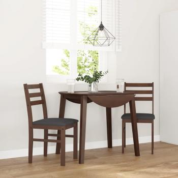 ARDEBO.de - Esszimmerstühle mit Kissen 2 Stk. Braun Massivholz Gummibaum