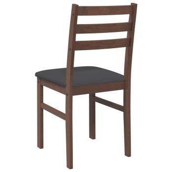 Esszimmerstühle mit Kissen 2 Stk. Braun Massivholz Gummibaum