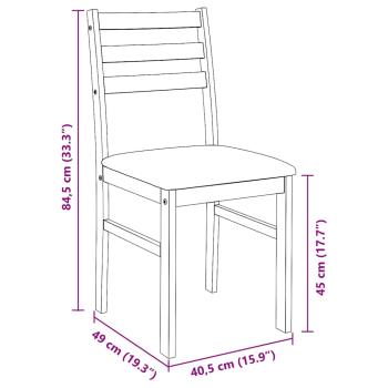 Esszimmerstühle mit Kissen 2 Stk. Braun Massivholz Gummibaum