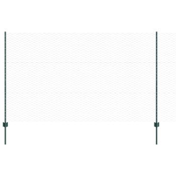 Zaunpfosten 5 Stück U-Kanal Grün 140 cm Stahl, Sechseckzaun Grün 1,4x10 m Stahl